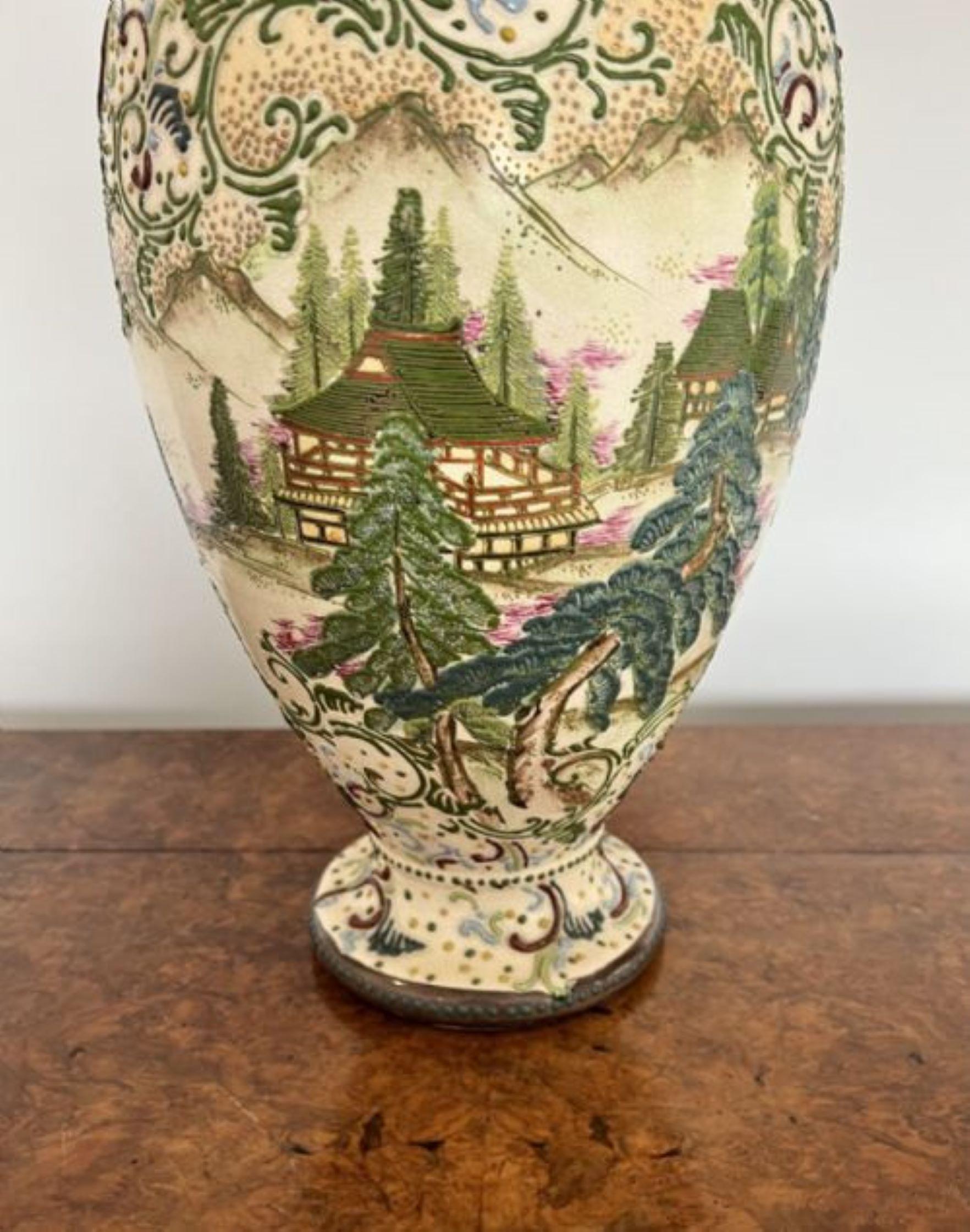 20th Century Large antique quality Satsuma vase  For Sale