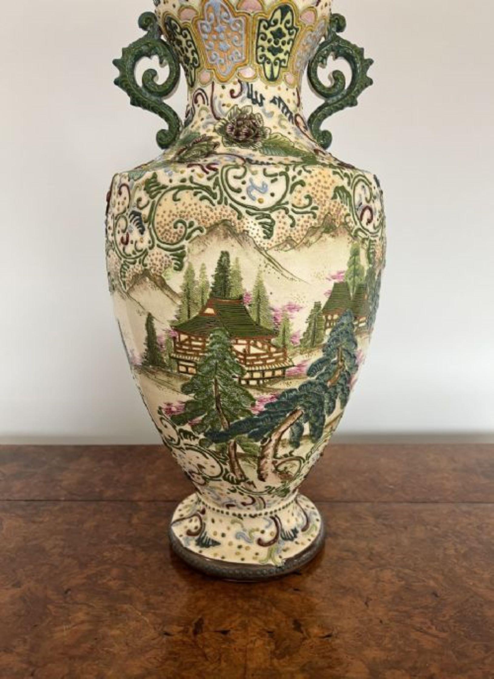Large antique quality Satsuma vase  For Sale 1