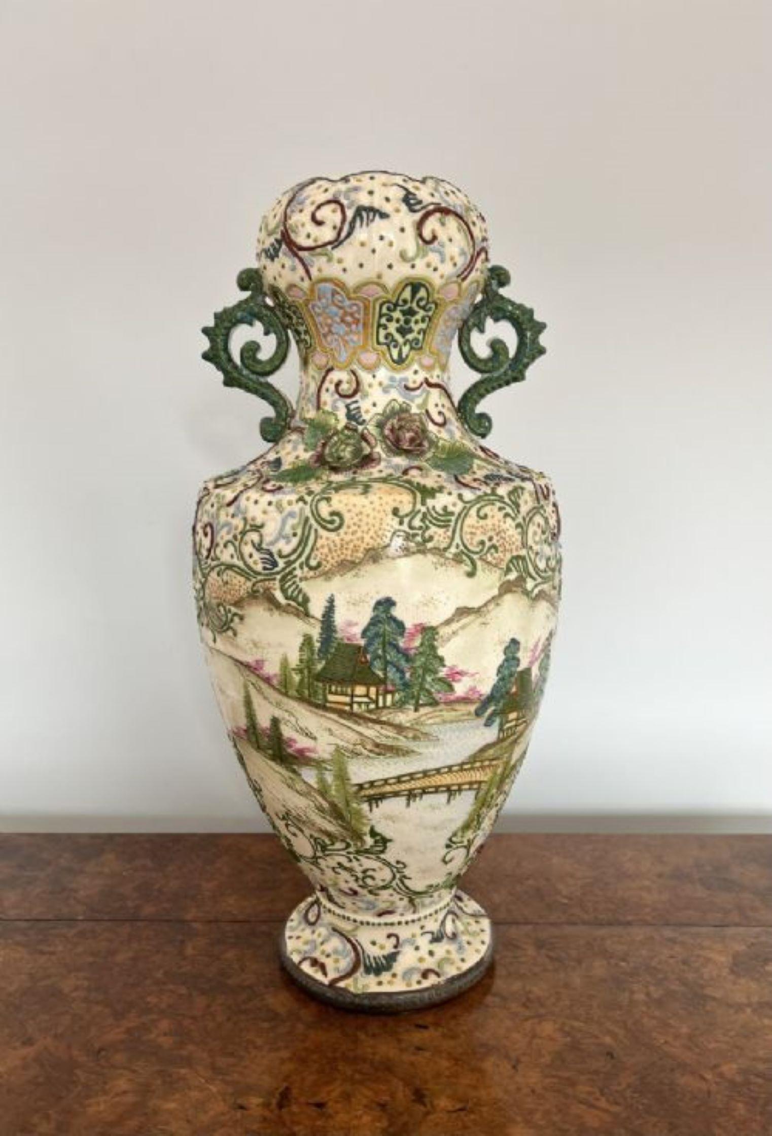 Large antique quality Satsuma vase  For Sale 2