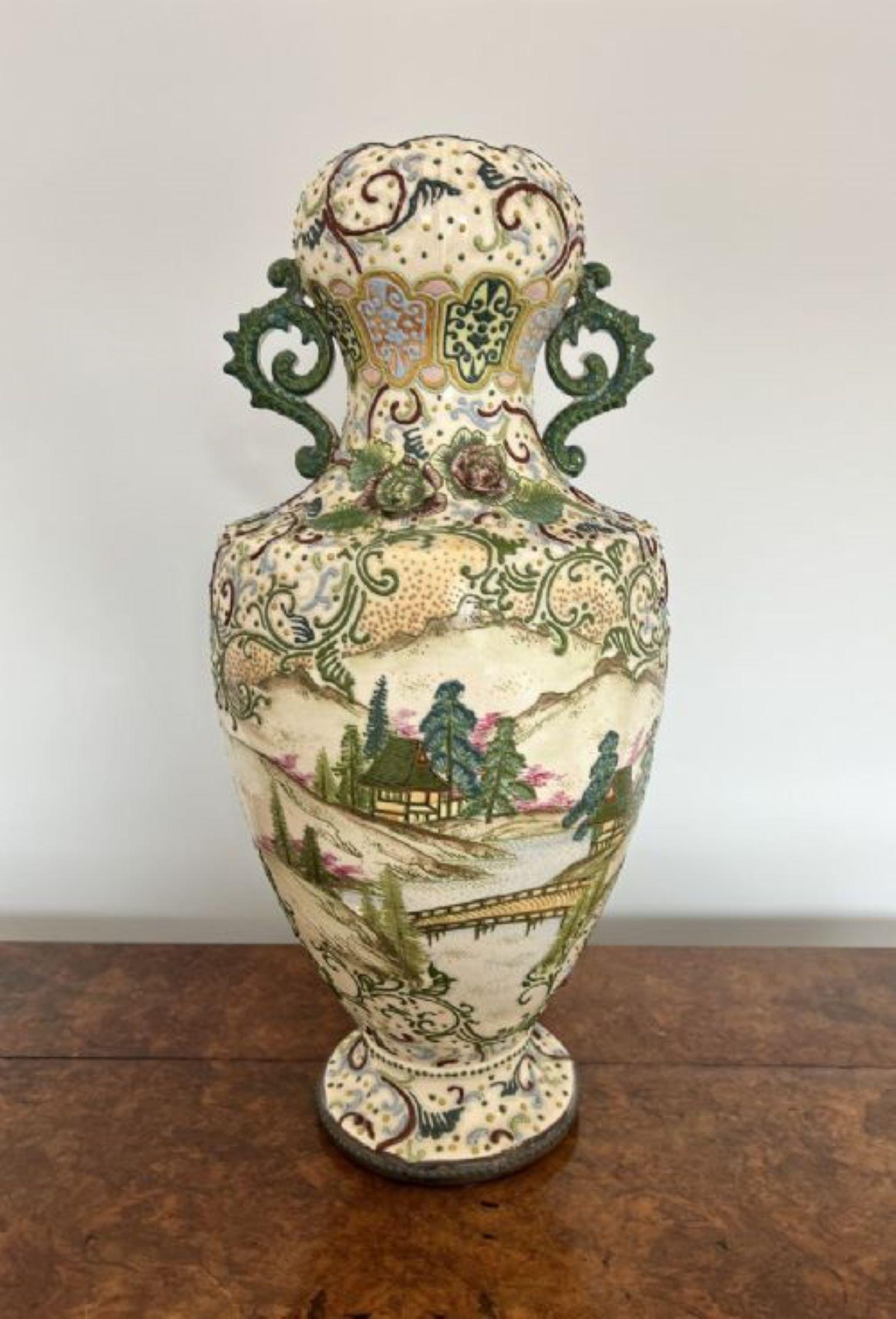 Large antique quality Satsuma vase  For Sale 3