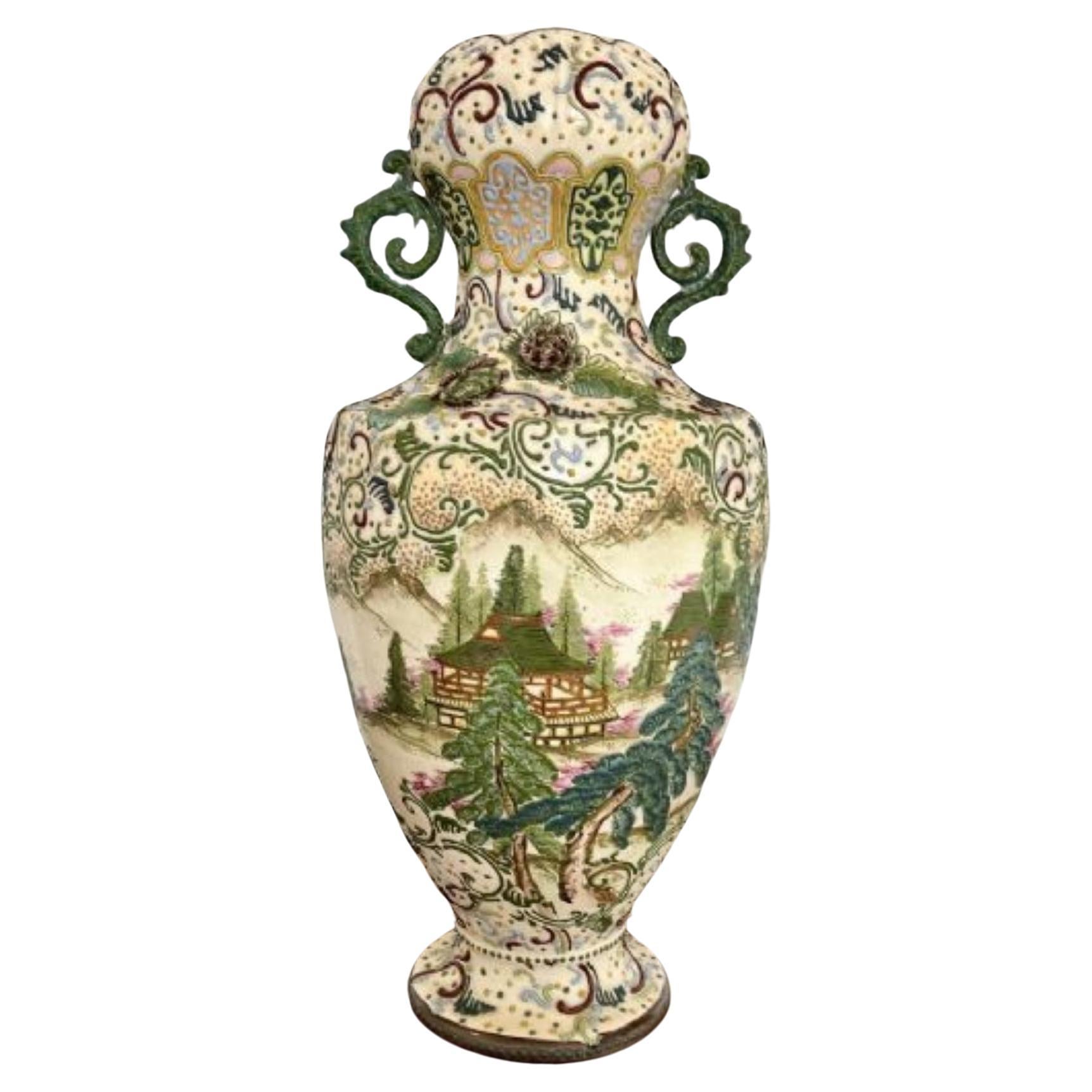 Large antique quality Satsuma vase  For Sale