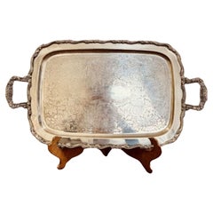 Large Antique quality silver plated engraved tea tray