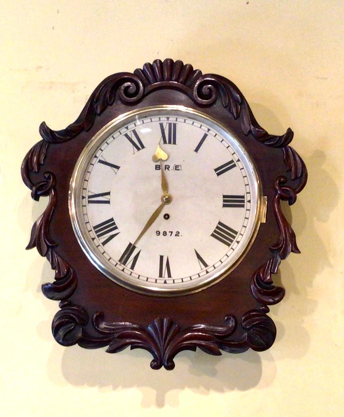 European Large Antique Railway Station Clock