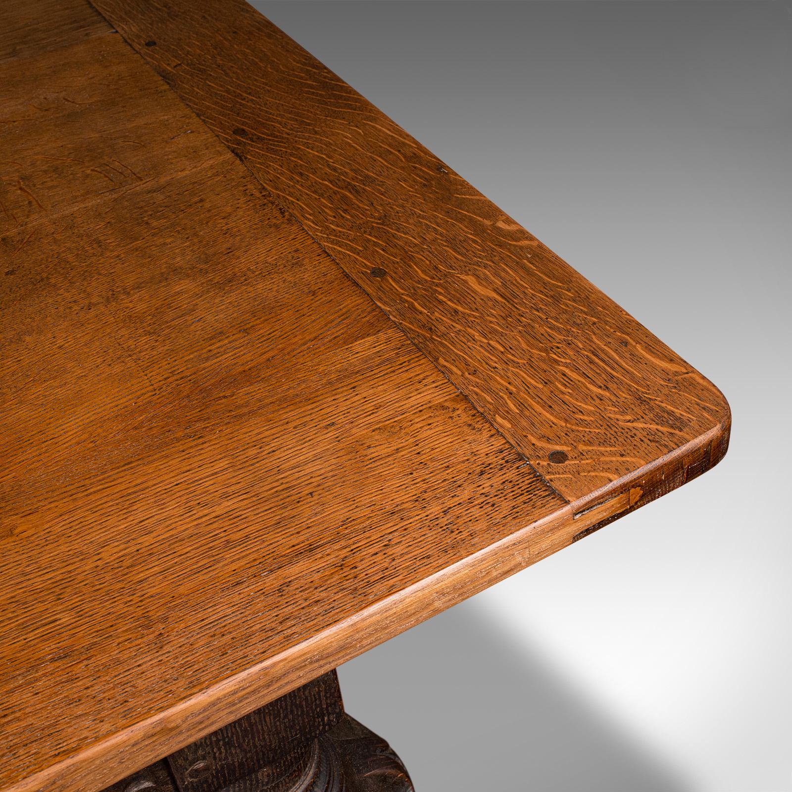 Chêne Grande table de réfectoire ancienne, écossaise, chêne, 6 à 8 places, goût gothique, victorien