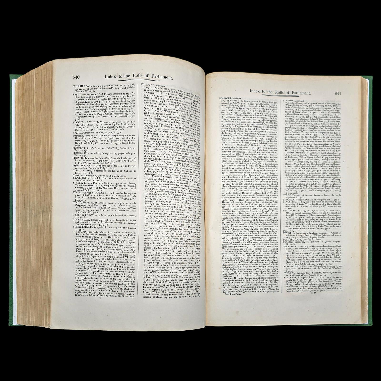 Grand livre de référence ancien, index, rouleaux du Parlement, anglais, William IV en vente 4