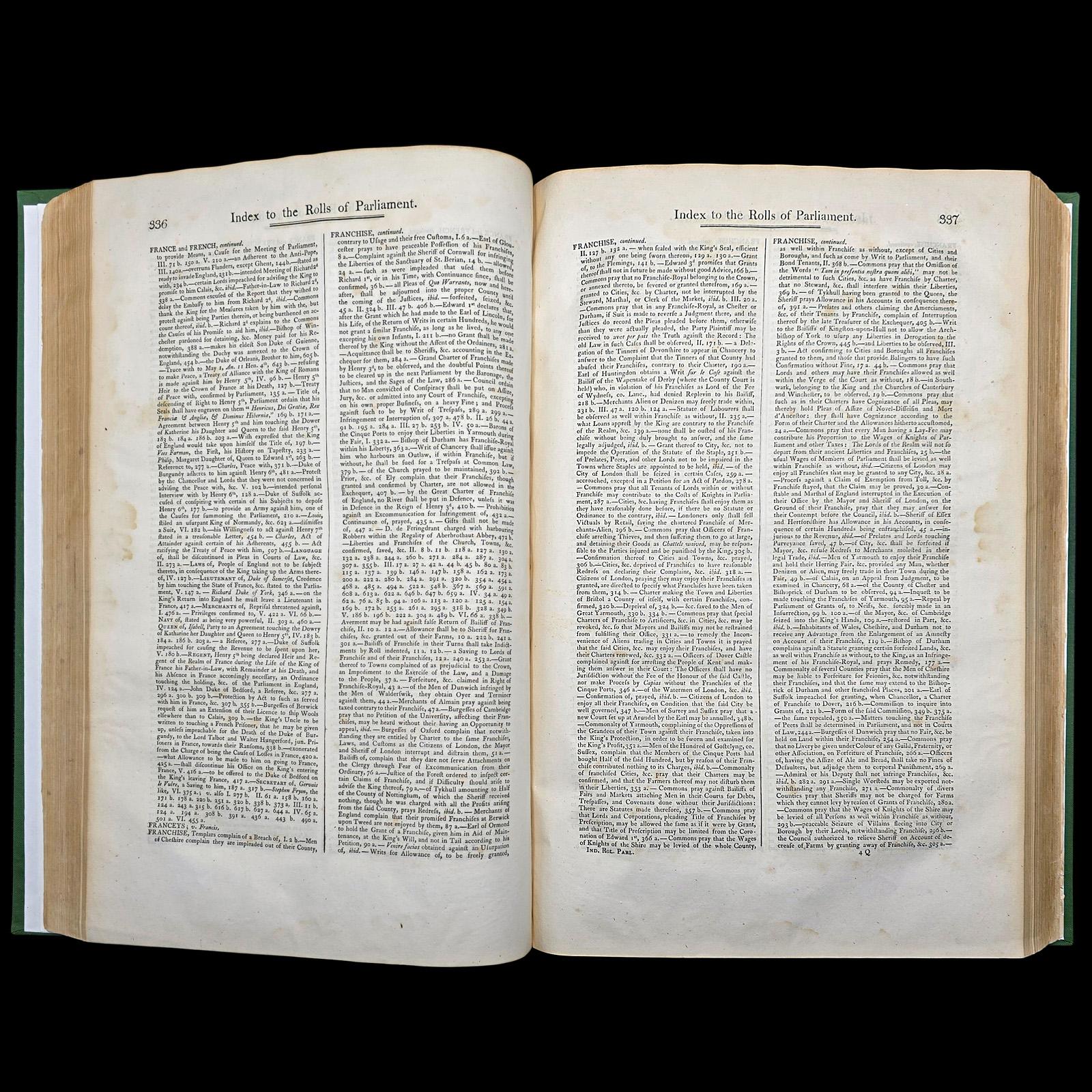 Grand livre de référence ancien, index, rouleaux du Parlement, anglais, William IV en vente 1
