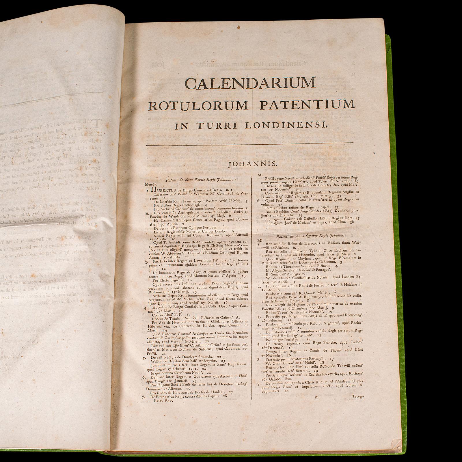 Grand livre de référence ancien, enregistré par le Parlement, langage latin, géorgien Bon état - En vente à Hele, Devon, GB