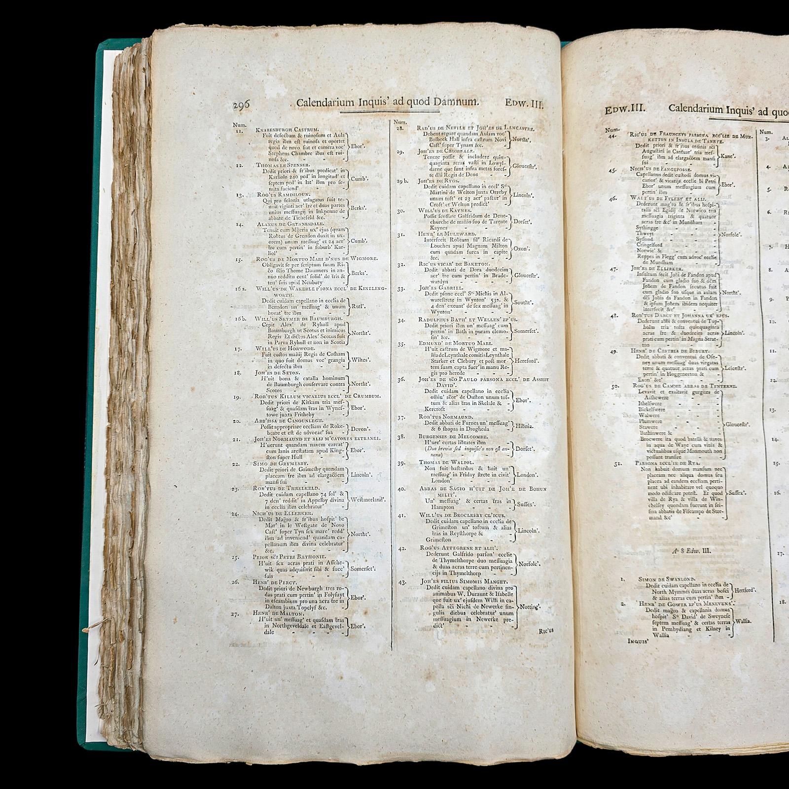 Grand livre de référence ancien, dossier public, latin, House of Commons, géorgien en vente 2