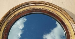 LARGE ANTIQUE REGENCY CIRCA 1815 GiLTWOOD FRAMED CONVEX BUTLERS WALL MIRROR