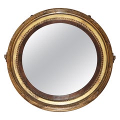 LARGE ANTIQUE REGENCY CIRCA 1815 GiLTWOOD FRAMED CONVEX BUTLERS WALL MIRROR