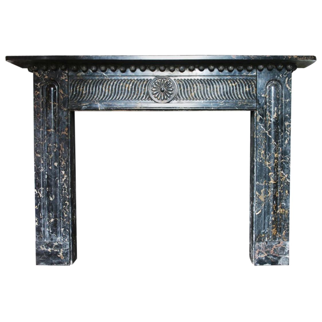 Large Antique Regency Portoro Marble Chimneypiece For Sale