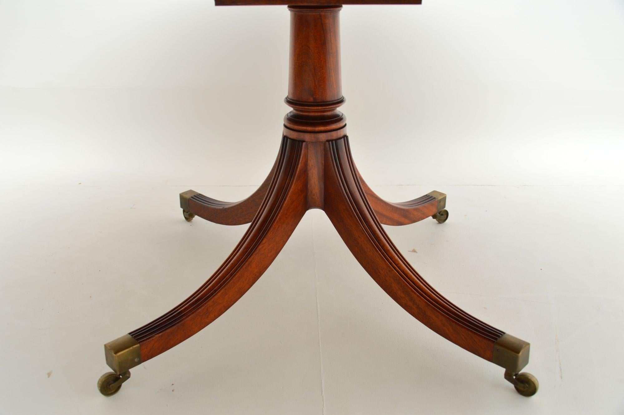 Late 20th Century Large Antique Regency Style Inlaid Mahogany Tillman Dining Table