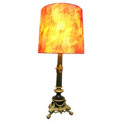 Grande lampe de table Antiquities Regency en laiton et marbre noir poli