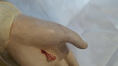 Large Antique Religious Church Statue Jesus Christ sacred Heart in Terracotta