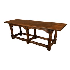 Large Antique Renaissance Carved Walnut Refectory Dining Table by Kittinger 1915