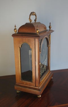 Large Antique Renaissance Revival Nutwood and Bronze Table or Mantel Clock 1800s