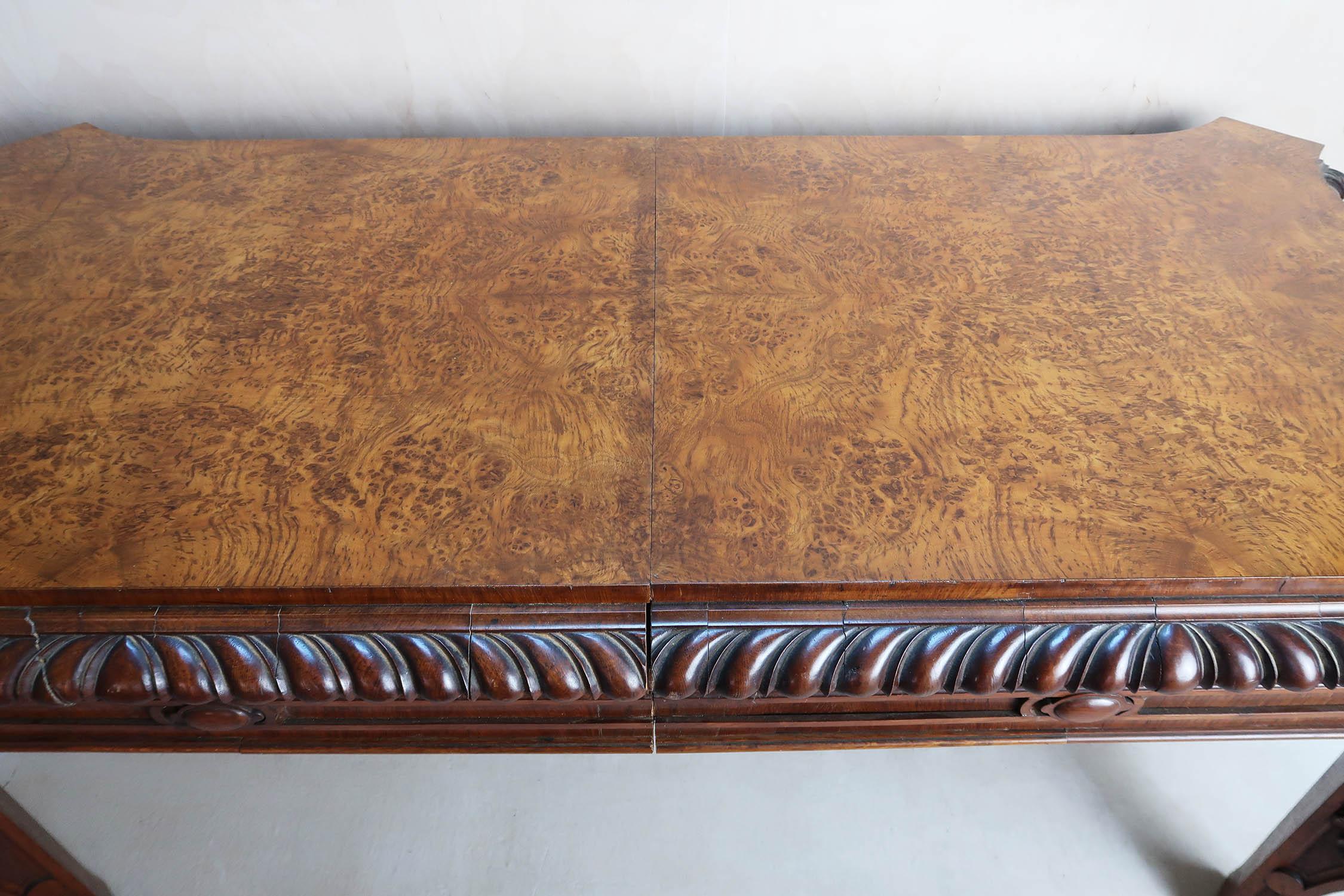 Carved Large Antique Renaissance Revival Pollard Oak Table, circa 1835 For Sale