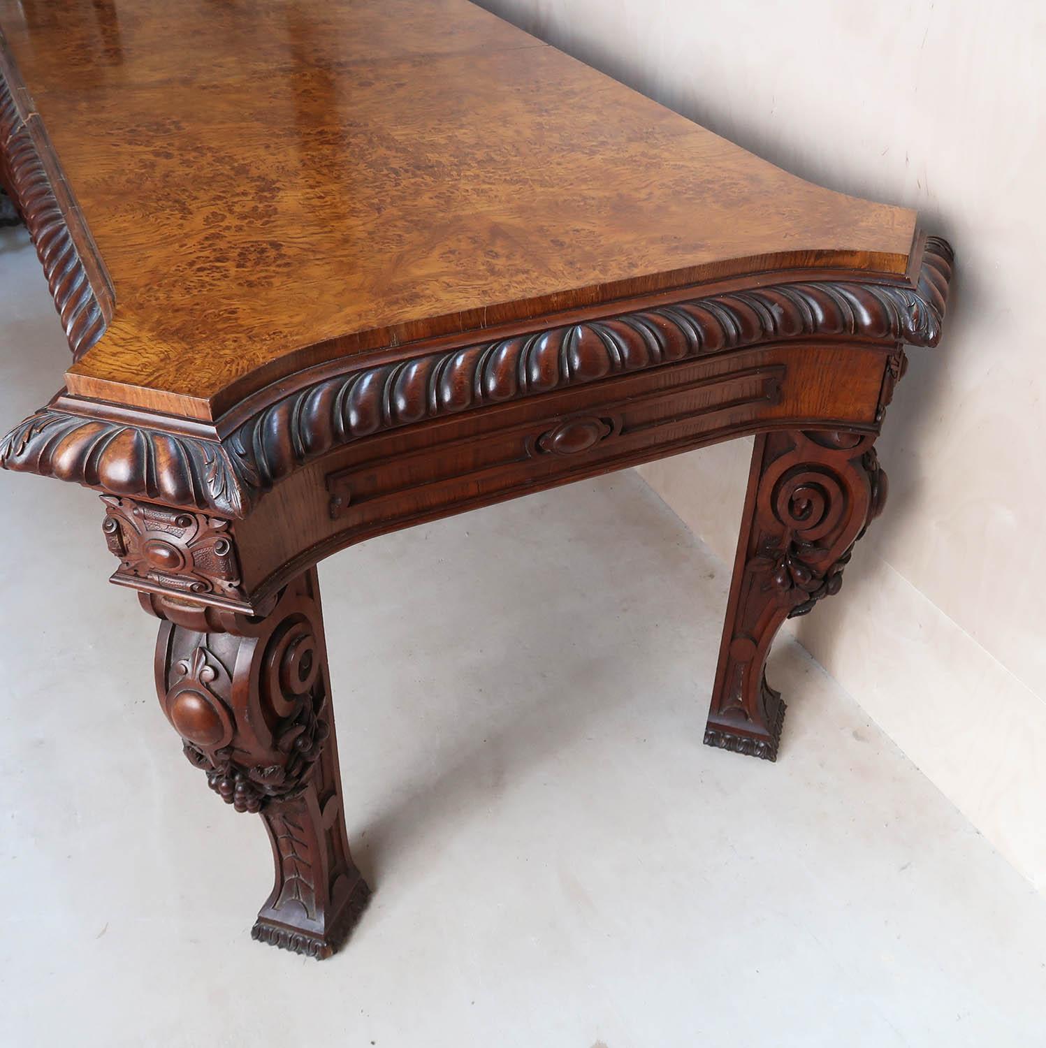 Large Antique Renaissance Revival Pollard Oak Table, circa 1835 For Sale 2