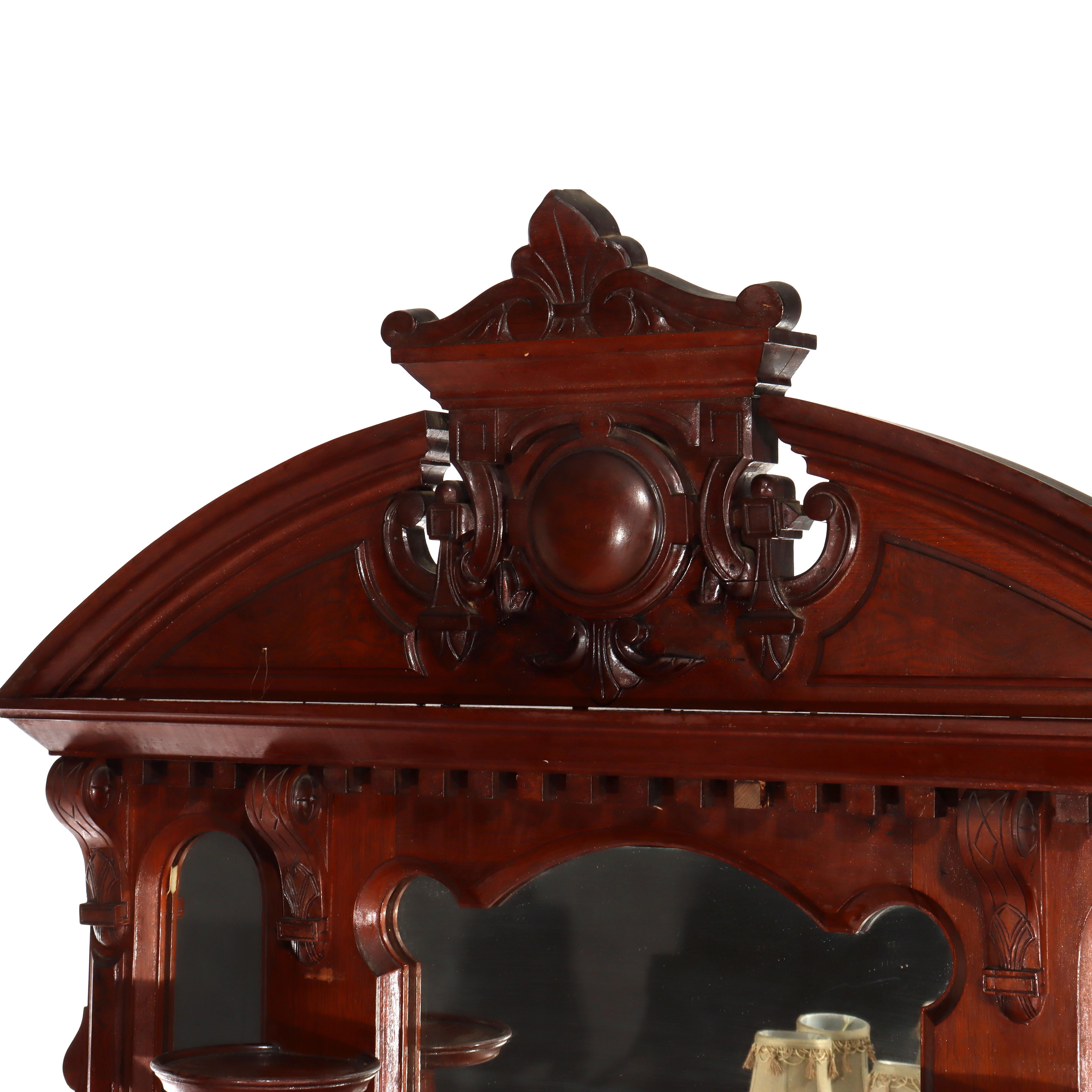 Large Antique Renaissance Revival Walnut, Burl & Marble Mirrored Sideboard c1890

Measures - 20 3/4