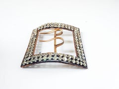 Large Antique Rhinestone Belle Epoque Belt Sash Buckle