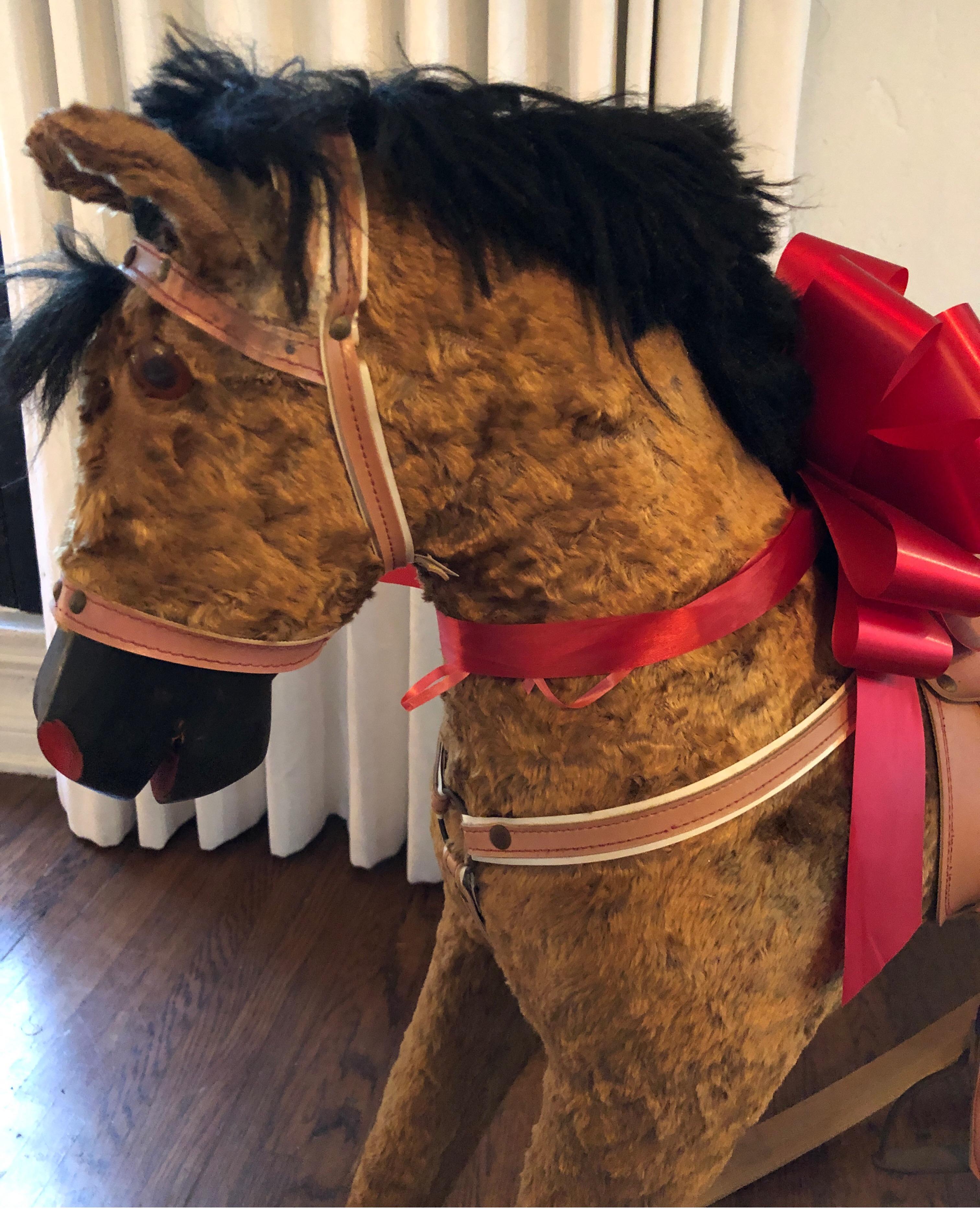 Large Antique Rocking Horse In Good Condition In Los Angeles, CA