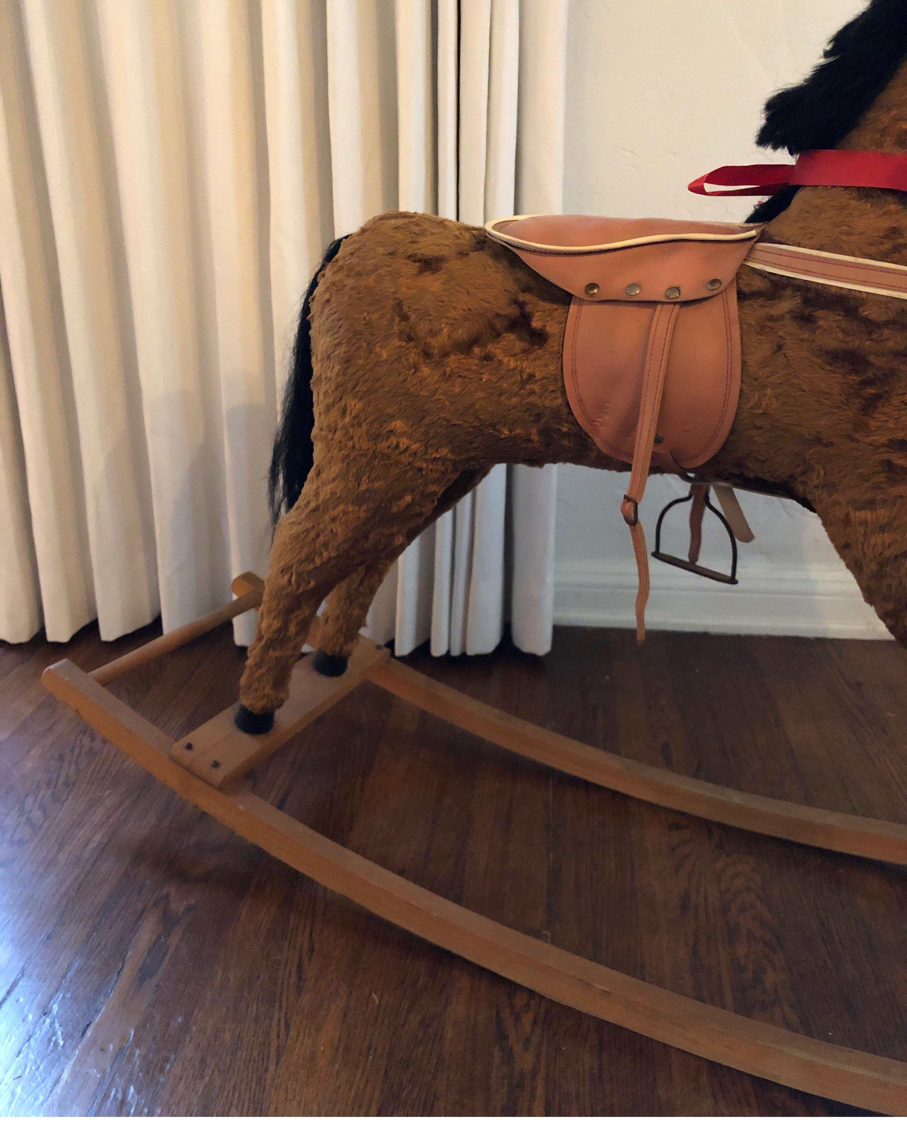 Fabric Large Antique Rocking Horse