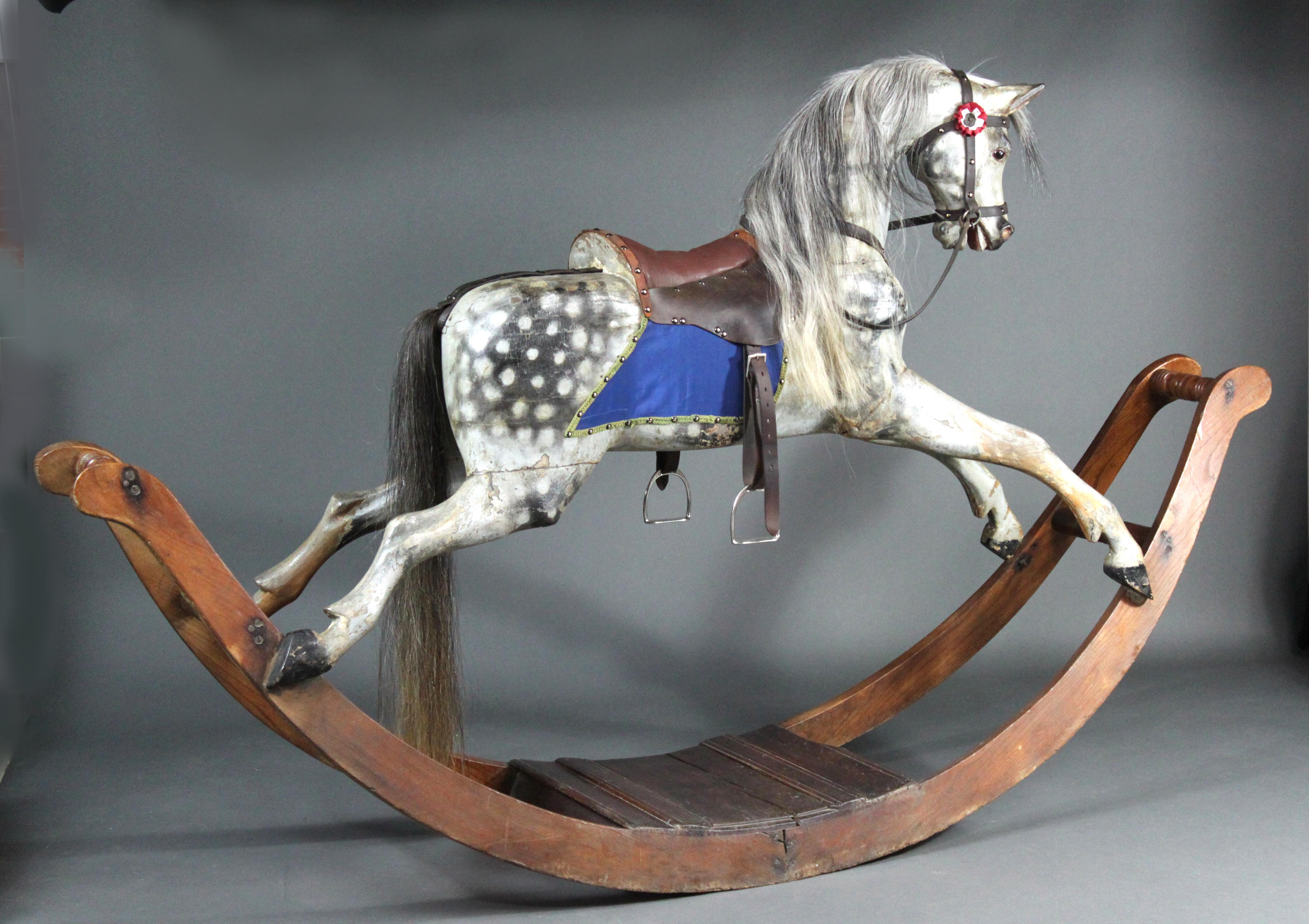 antique wood rocking horse