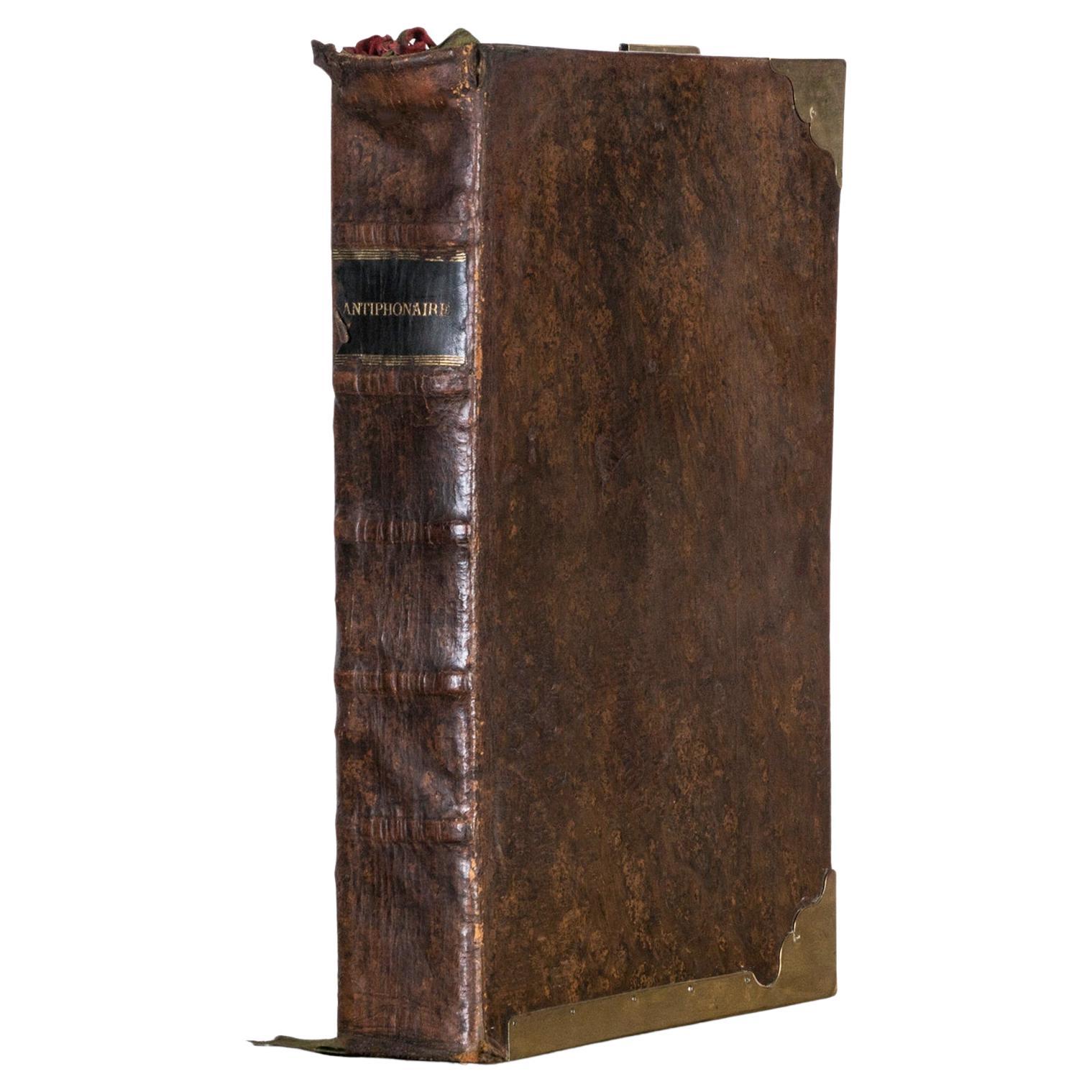 Large Antique Roman Hymnal or Song Book “Antiphonaire”, 1862  