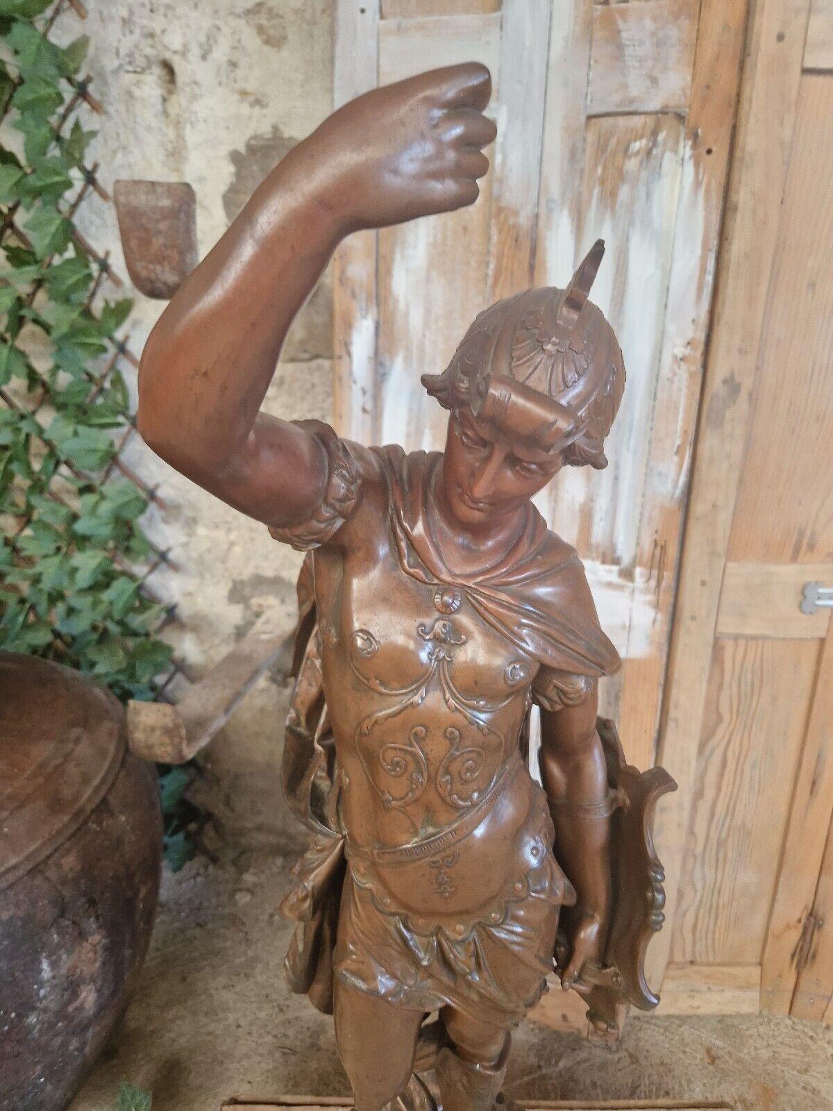 French Large Antique Roman Spelter Statue of Mercury - Hermes 100cm High 1930