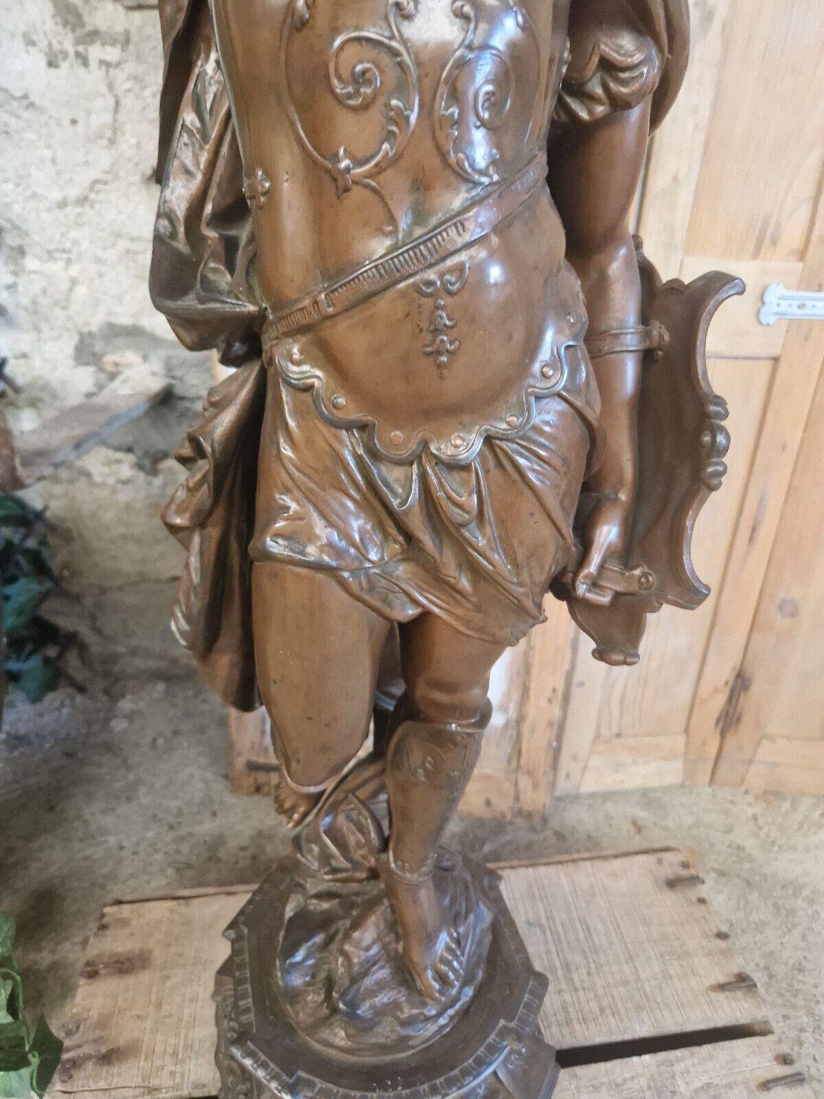 Large Antique Roman Spelter Statue of Mercury - Hermes 100cm High 1930 In Good Condition In Buxton, GB