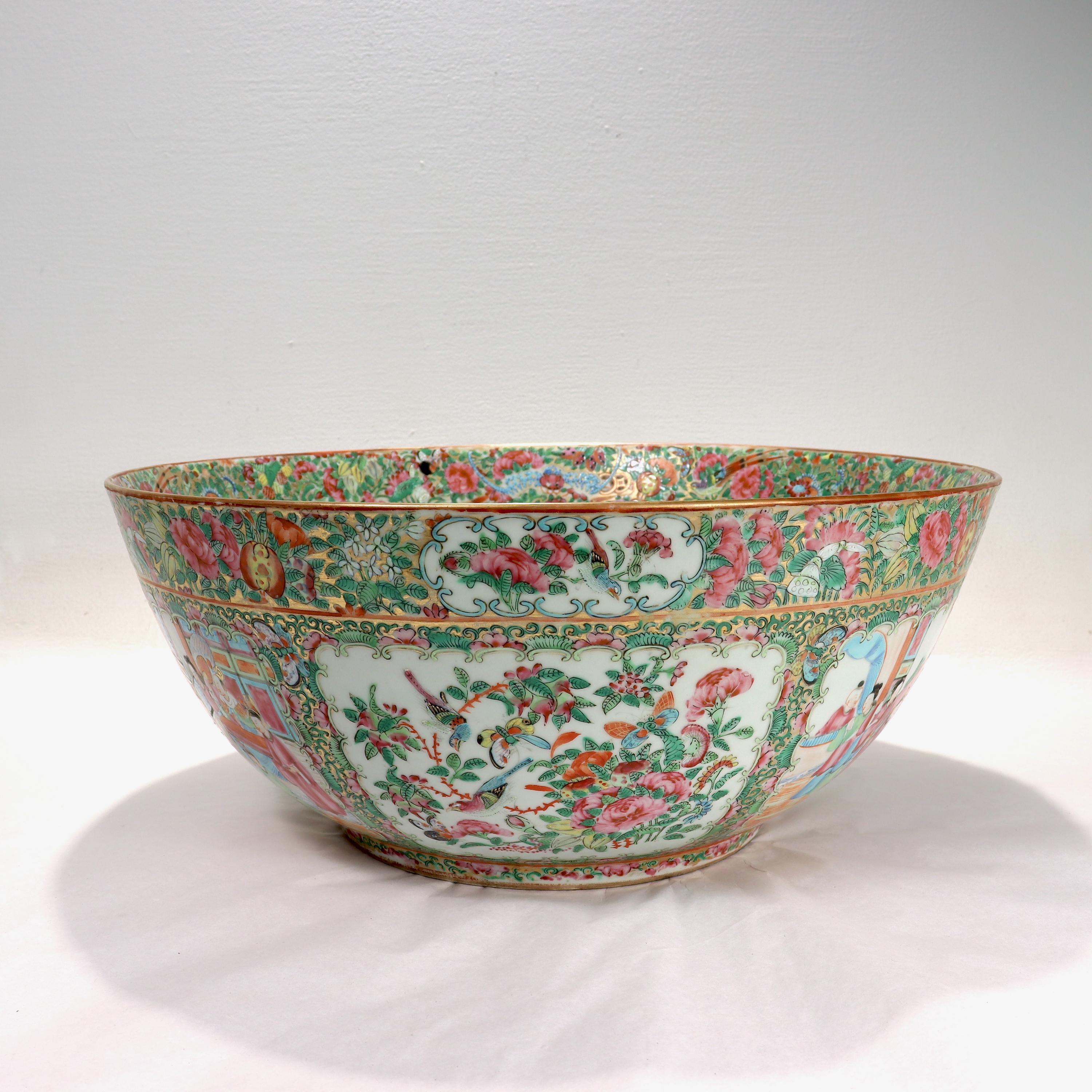 antique rose medallion bowl