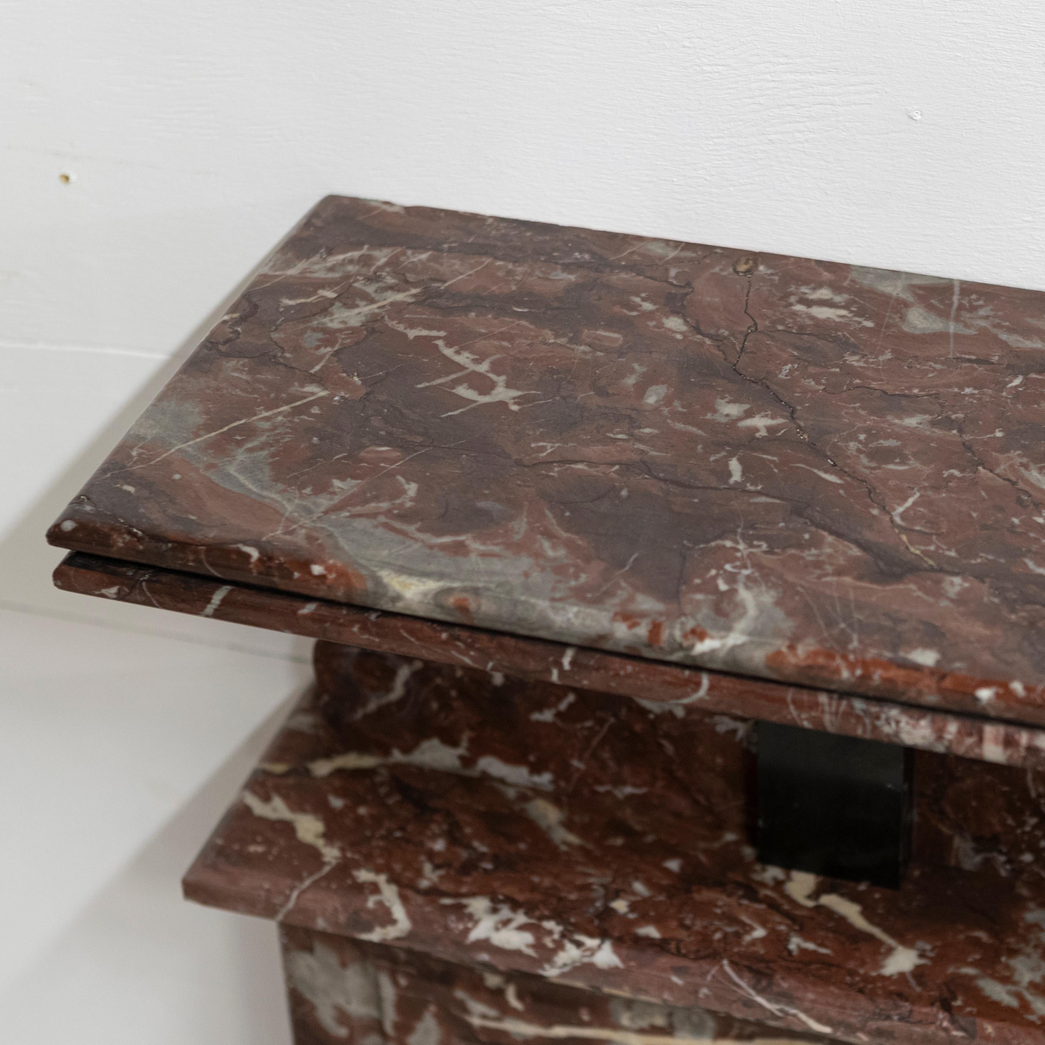 Large Antique Rouge Royal Red Marble Fireplace Surround 7