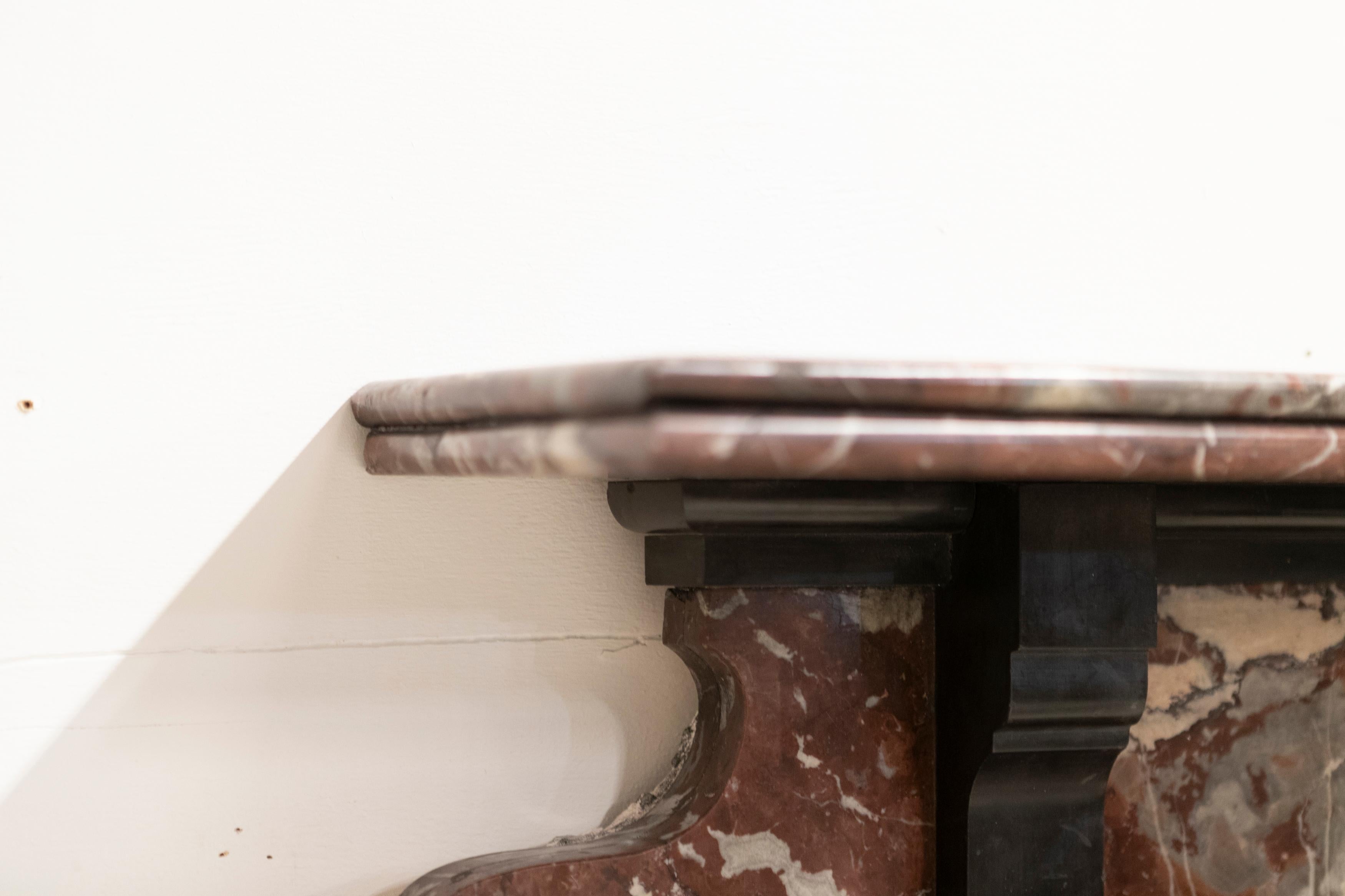Large Antique Rouge Royal Red Marble Fireplace Surround 5