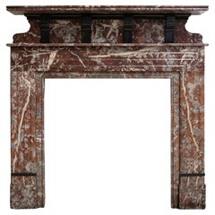 Large Antique Rouge Royal Red Marble Fireplace Surround