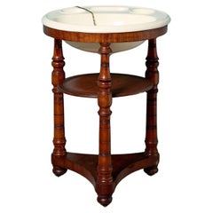Large Antique Round Basin with Triform Stand