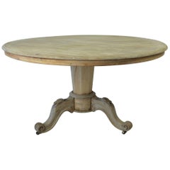 Large Antique Round Bleached Mahogany Table, English, Early 19th Century