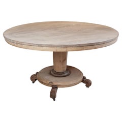 Large Antique Round Bleached Table in Palladian Style, C.1835