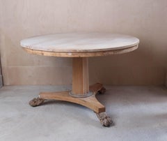 Large Antique Round Bleached Table in Palladian Style. English C.1835