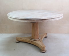 Large Antique Round Bleached Table in Palladian Style. English C.1835