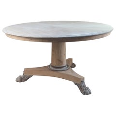 Large Antique Round Bleached Table in Palladian Style. English C.1835