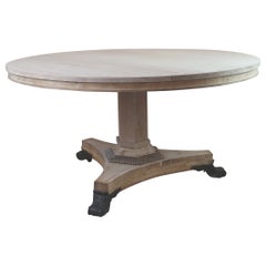 Large Antique Round Bleached Table in Palladian Style. English C.1835