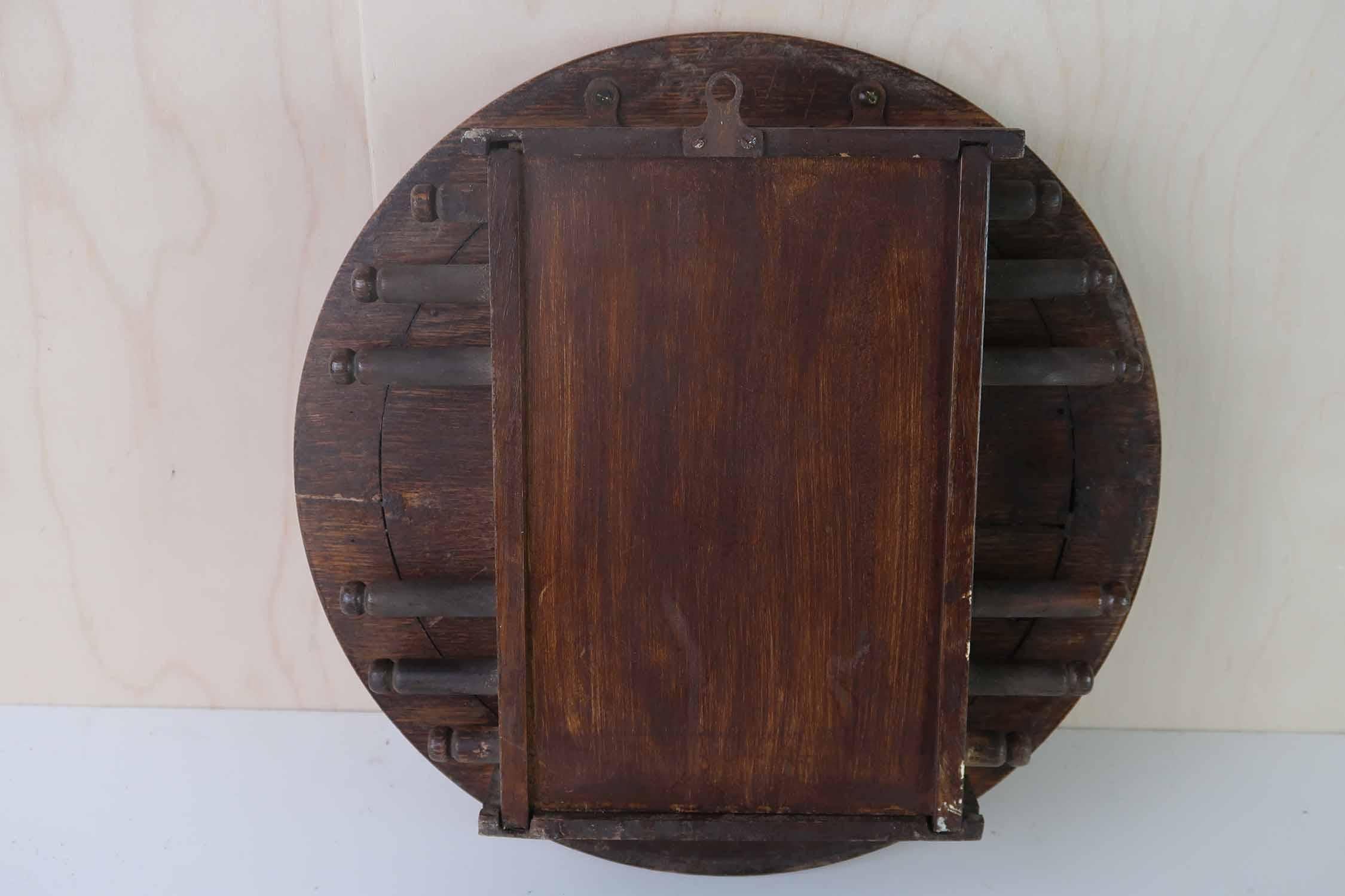 Édouardien Grand calendrier mural perpétuel en chêne rond ancien. Anglais, C.C. en vente