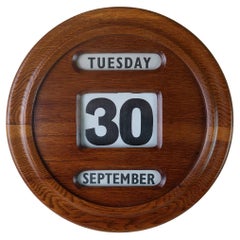 Calendario da parete perpetuo grande e rotondo di Oak Oak. Inglese, C.C.