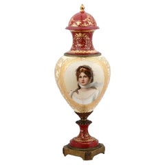 Large Antique Royal Vienna Painted Porcelain Vase