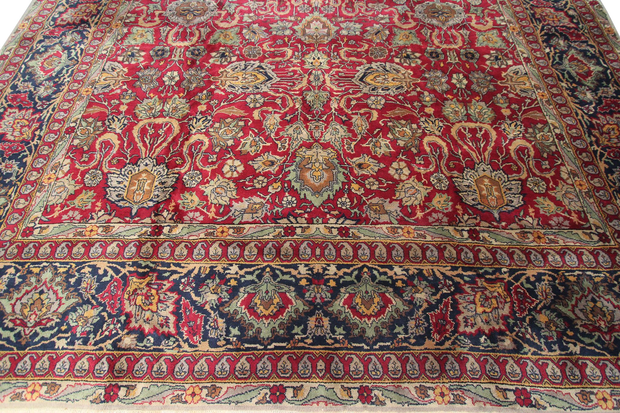 Alfombra Grande Antigua Geométrica Mohajeran Sobredimensionada Antigua Agra 11x19 en Bueno estado para la venta en New York, NY