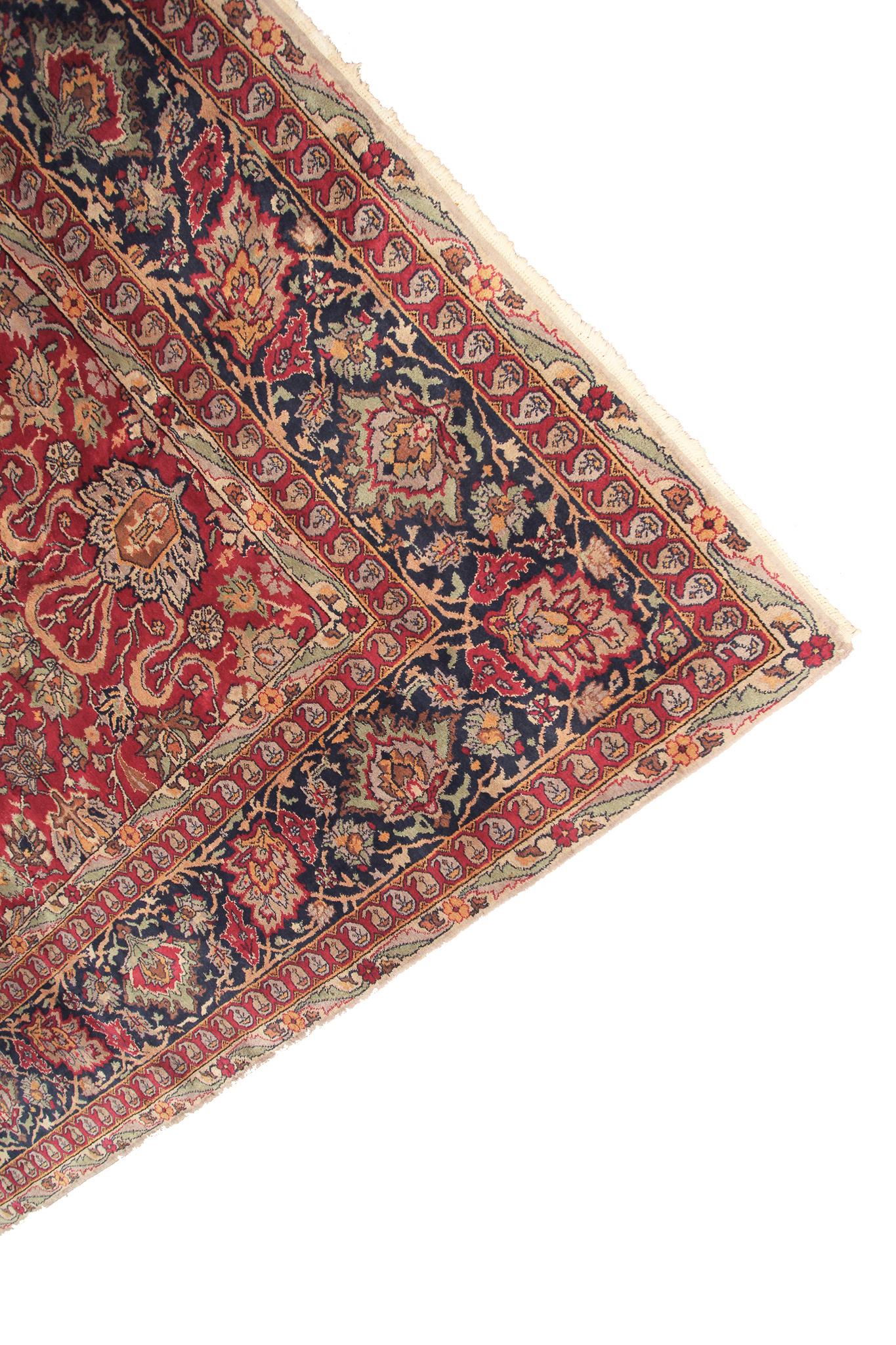 Alfombra Grande Antigua Geométrica Mohajeran Sobredimensionada Antigua Agra 11x19 principios del siglo XX en venta
