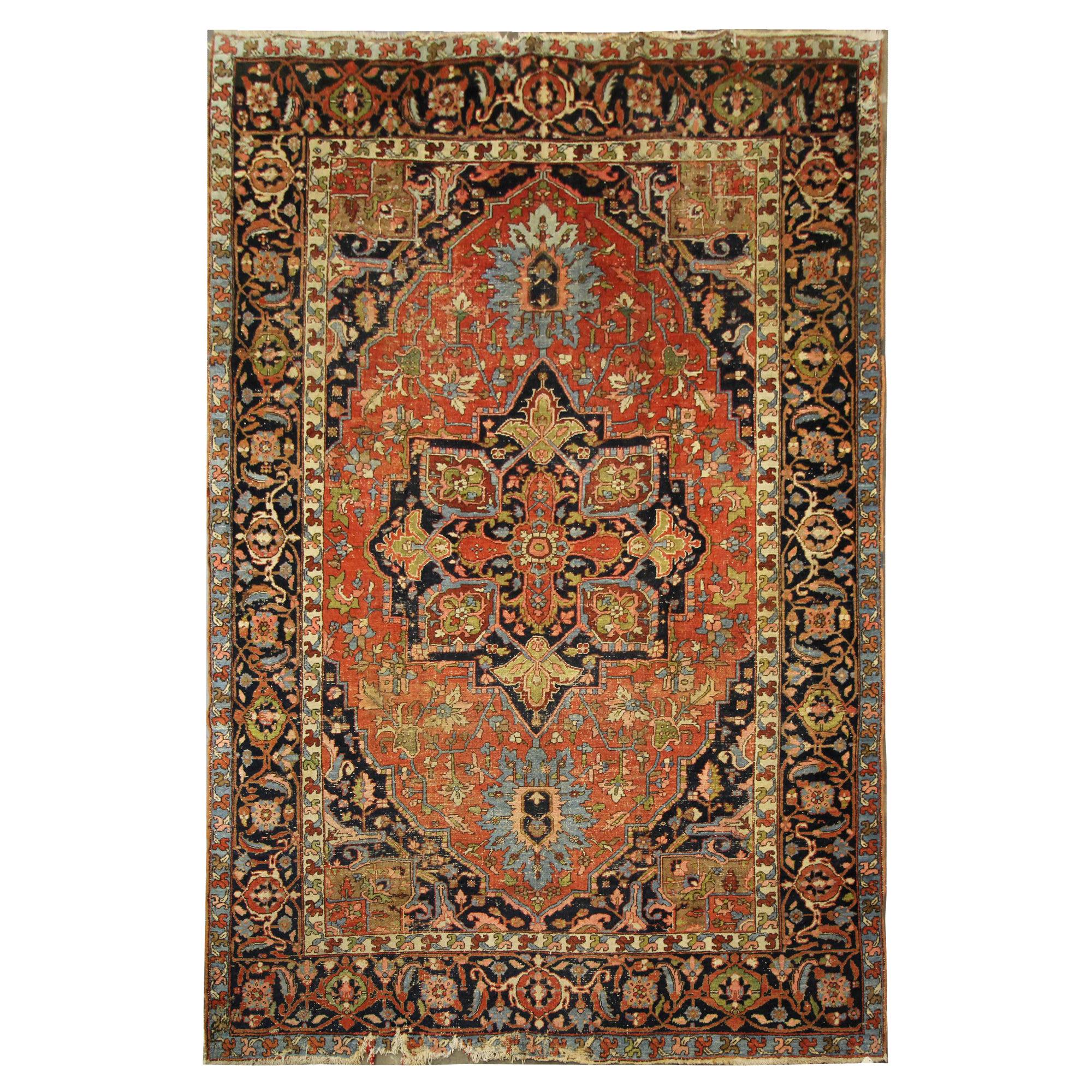 Large Antique Rugs Oriental Carpet Handwoven Traditional  Wool For Sale