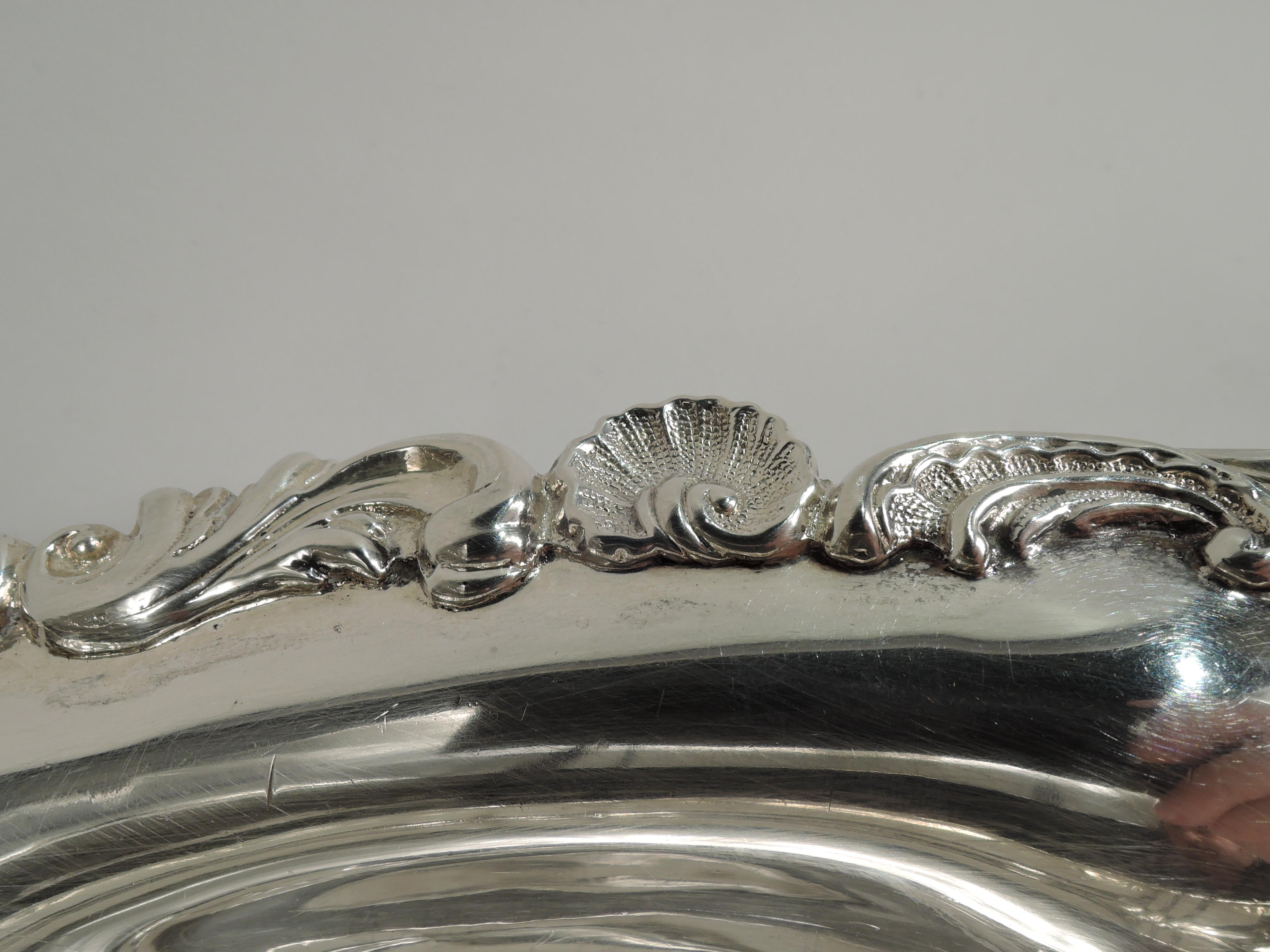 Neoclassical Large Antique Russian Classical Silver Bowl by Adolf Sper  For Sale