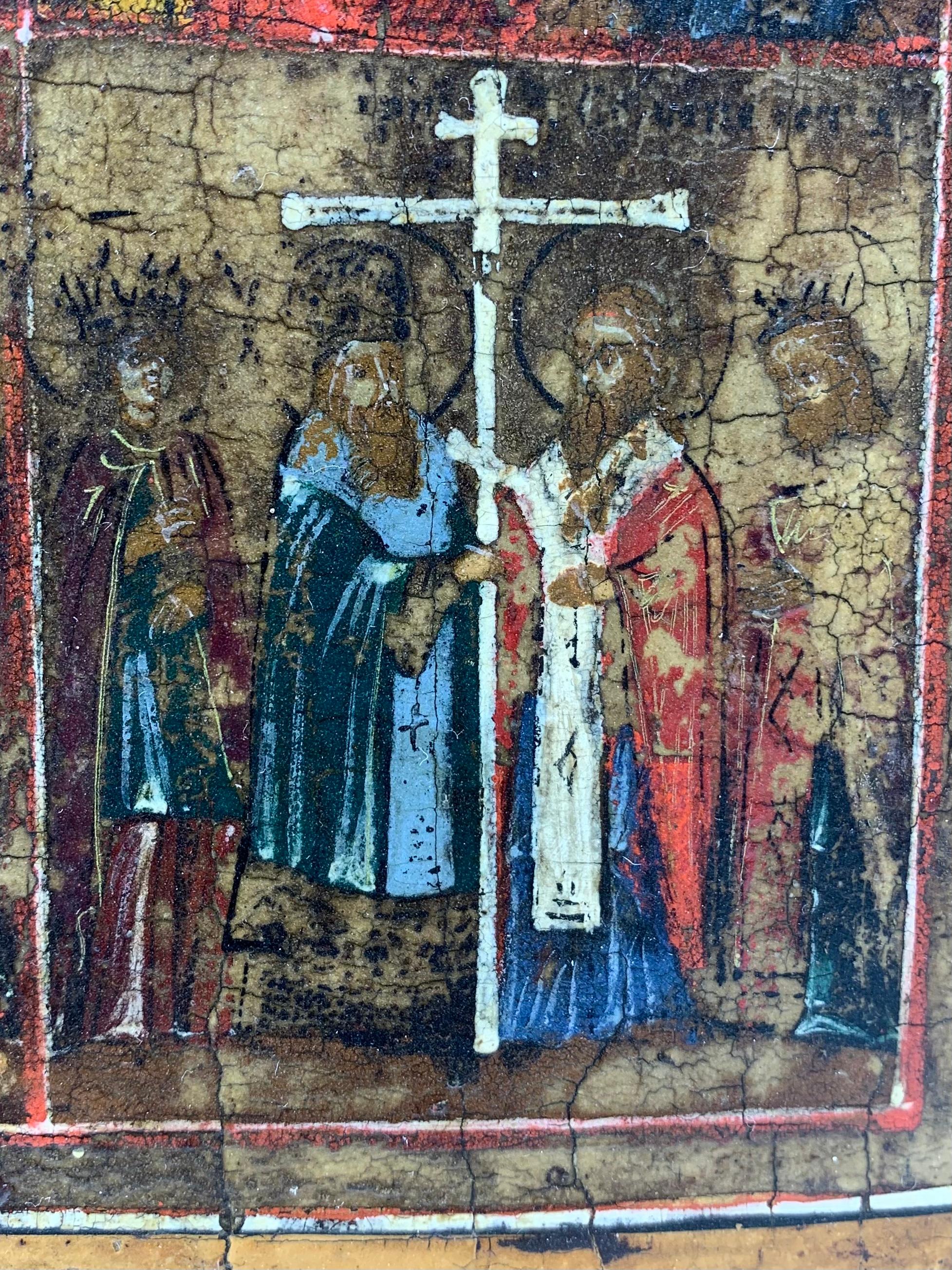 Large Antique Russian Icon Resurrection and Great Feast Days, 18th-19th Century For Sale 6