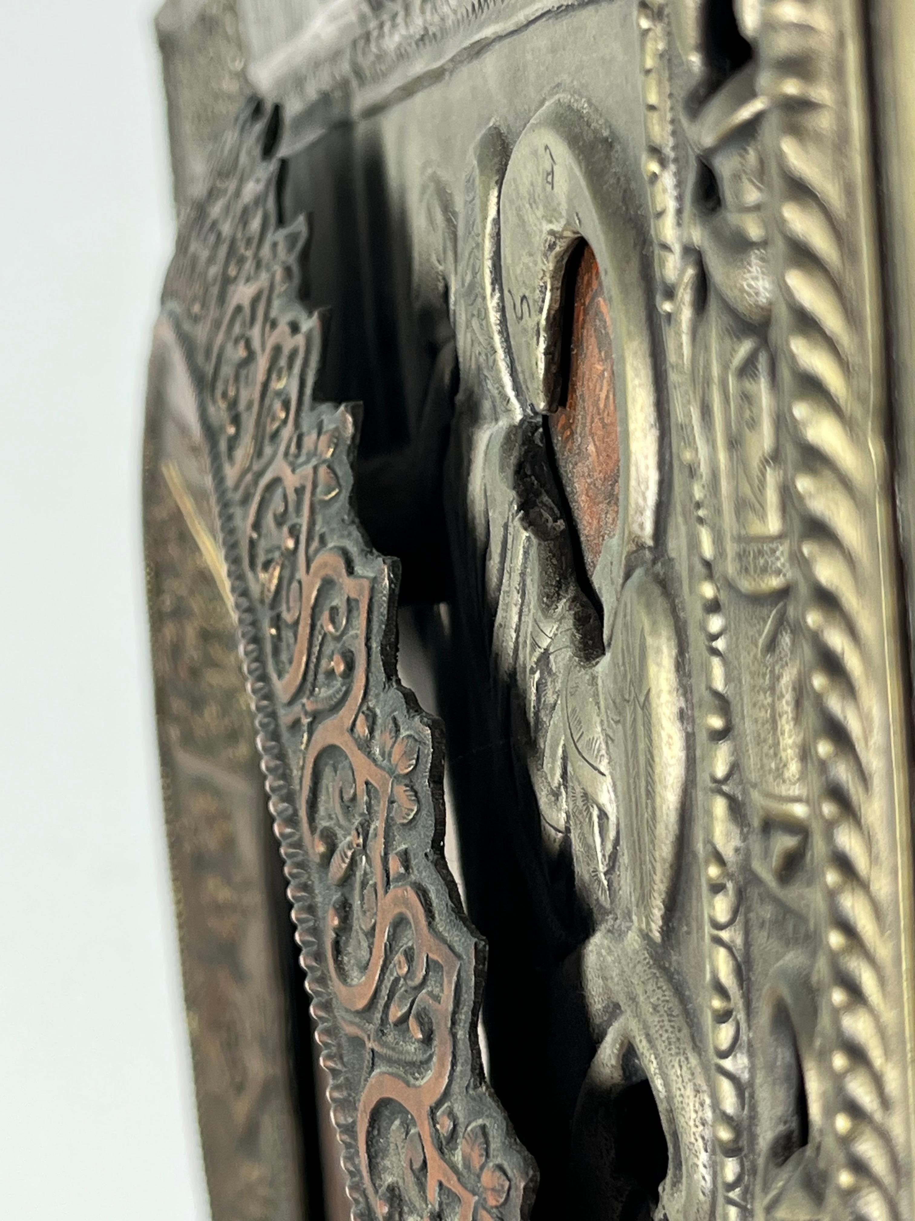 Large Antique Russian Silver Icon 